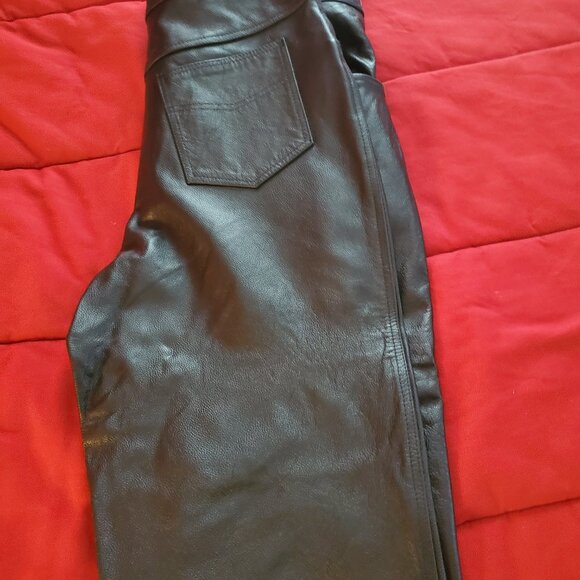 Mens leather motorcycle pants 38X 30 - Picture 2 of 3
